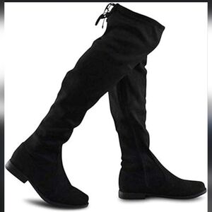 Wild Diva Women's Black Faux Suede Over-the-Knee Boots Size 7